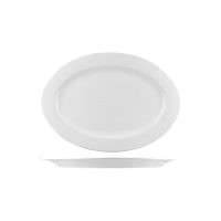Australian Fine China Bistro Oval Plate - Wide Rim - 285x210mm - White (Pack of 24)