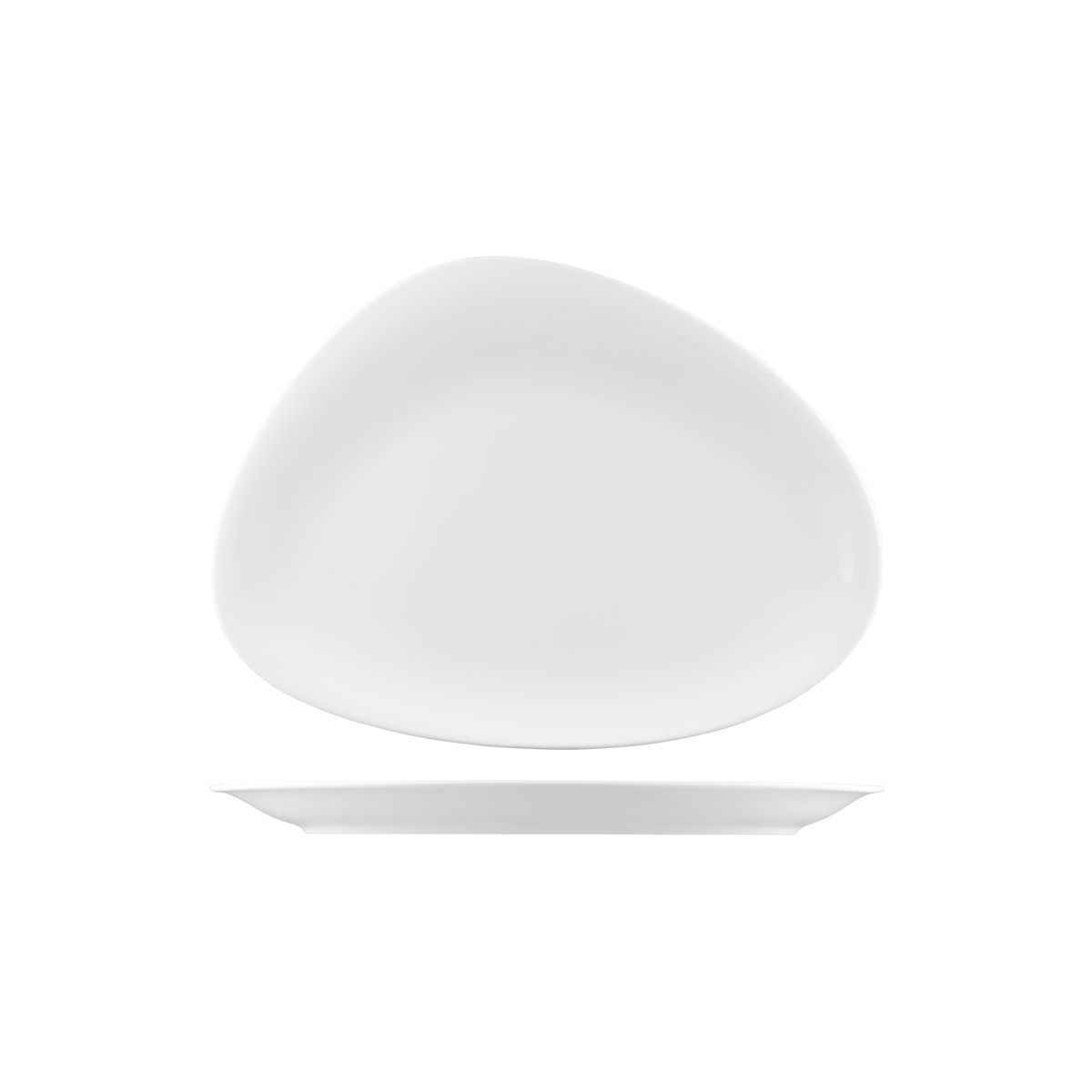Australian Fine China Beachcomber Oval Coupe Plate - 365x262mm - White (Pack of 6)