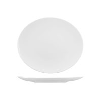 RAK Porcelain Banquet Oval Coupe Plate - 300x260mm - White (Pack of 6)
