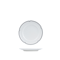 RAK Porcelain Charlotte Round Plate - Wide Rim - 170mm - White with Black Line (Pack of 24)