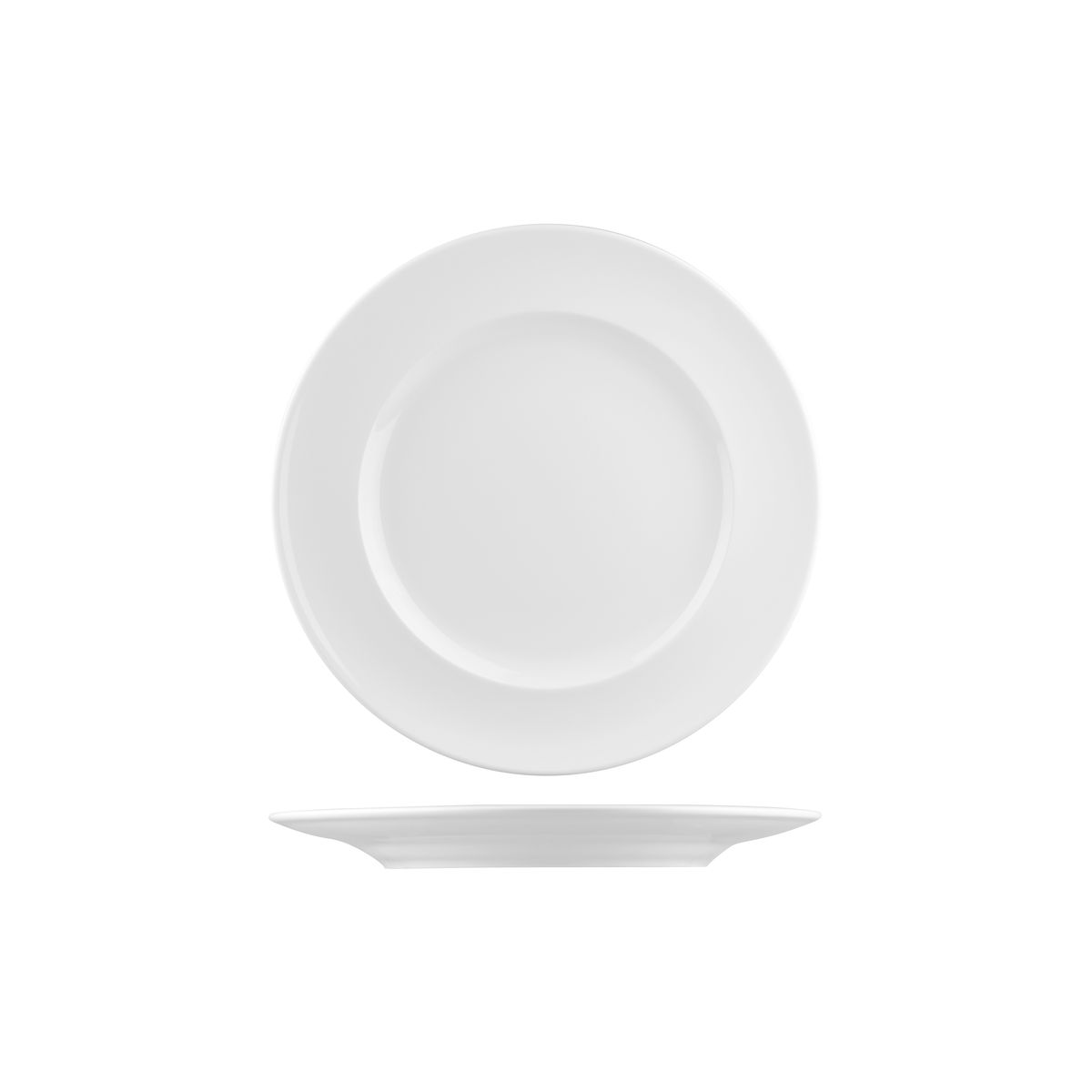 RAK Porcelain Classic Gourmet Round Plate - Wide Rim - 235mm - White (Pack of 12)