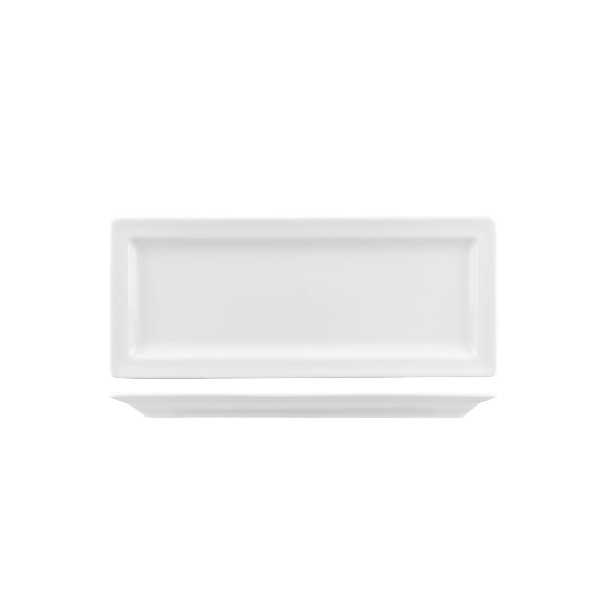 RAK Porcelain Classic Gourmet Rectangular Plate - Narrow Rim - 290x120mm - White (Pack of 12)