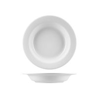 Australian Fine China Flinders Classic Pasta Bowl - Wide Rim - 800ml - White (Pack of 12)