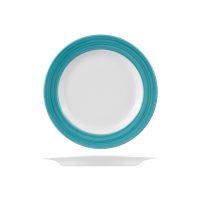 Australian Fine China Aqua Foam Blue Round Plate - Wide Rim - 230mm (Pack of 12)