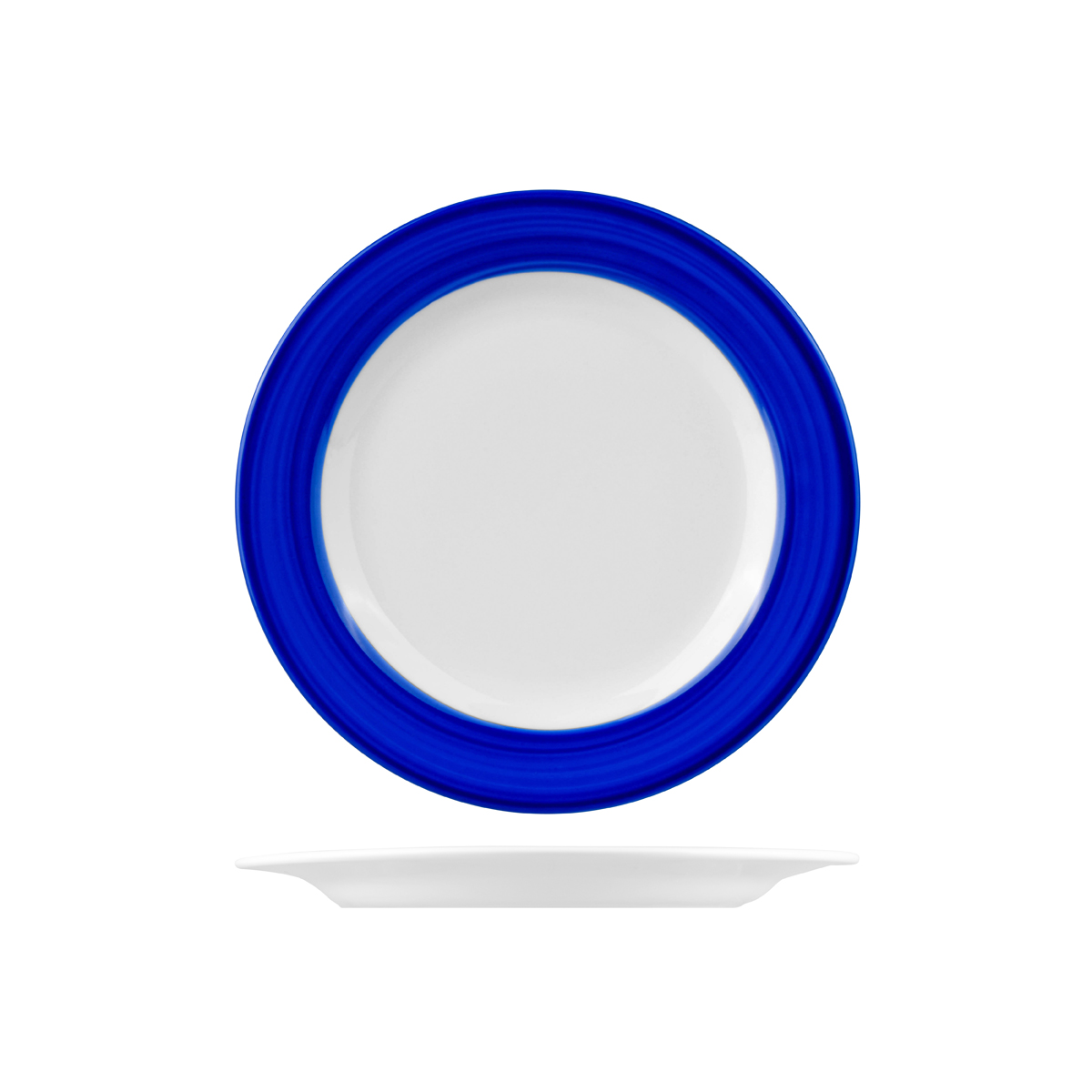 Australian Fine China Leschenaultia Blue Round Plate - Narrow Rim - 230mm (Pack of 12)