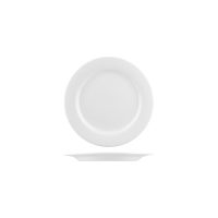 Australian Fine China Flinders Round Plate - Wide Rim - 230mm - White (Pack of 12)