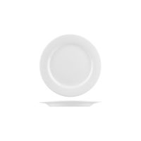 Australian Fine China Flinders Round Plate - Wide Rim - 254mm - White (Pack of 12)