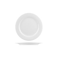Australian Fine China Flinders Round Plate - Wide Rim - 270mm - White (Pack of 12)