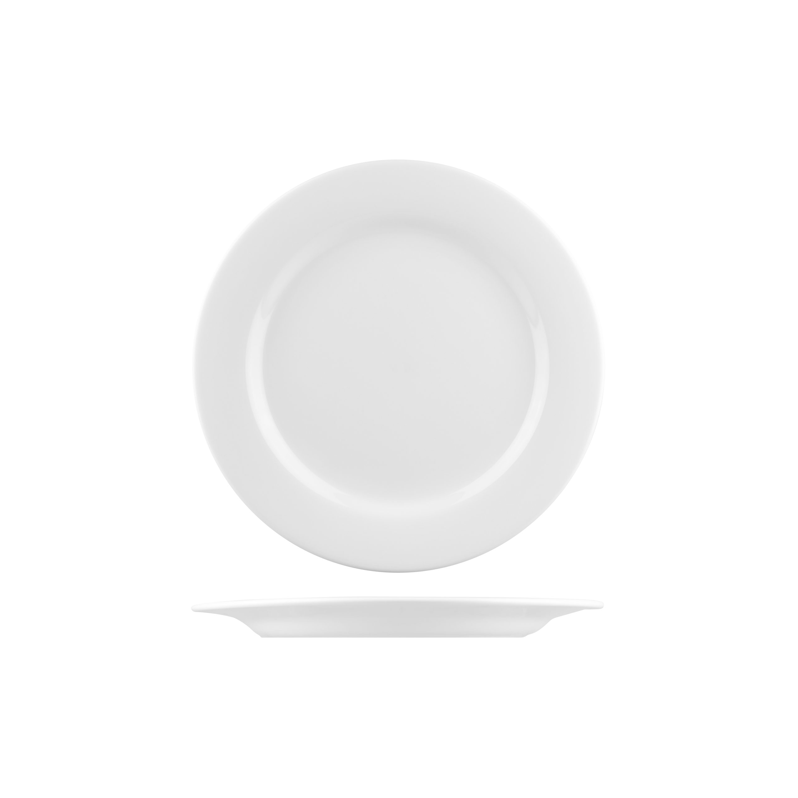 Australian Fine China Flinders Round Plate - Wide Rim - 280mm - White (Pack of 12)