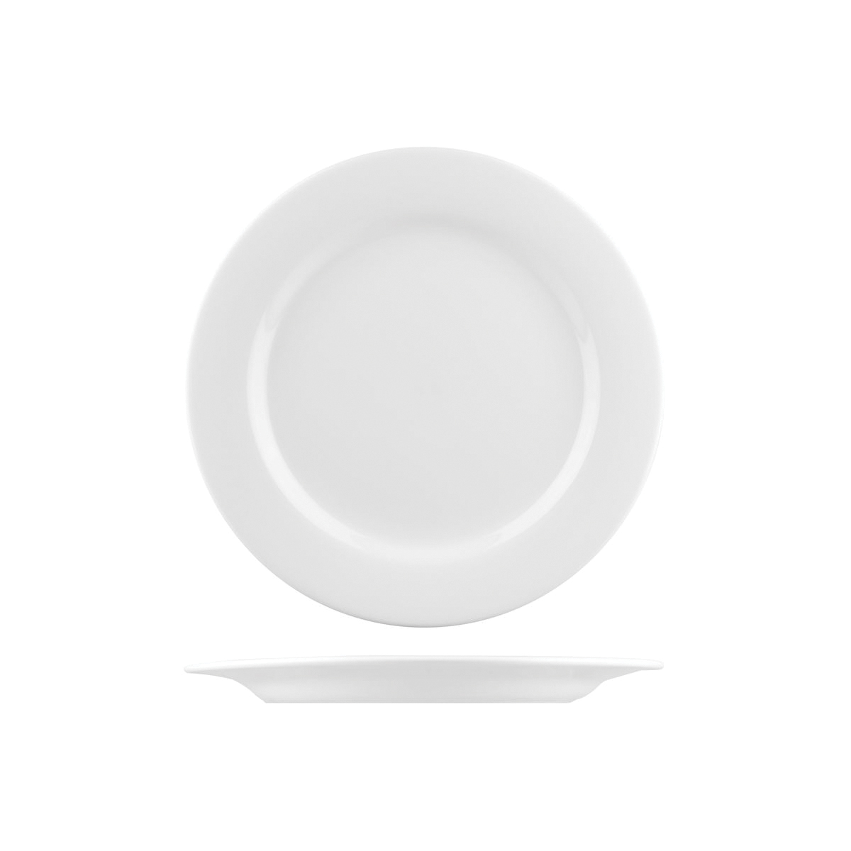 Australian Fine China Flinders Round Plate - Wide Rim - 290mm - White (Pack of 12)