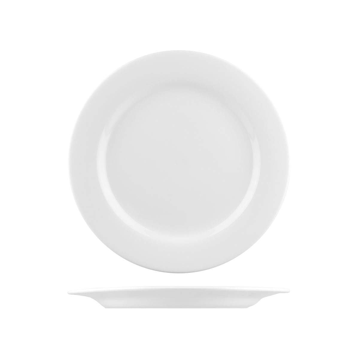 Australian Fine China Flinders Round Plate - Wide Rim - 310mm - White (Pack of 6)