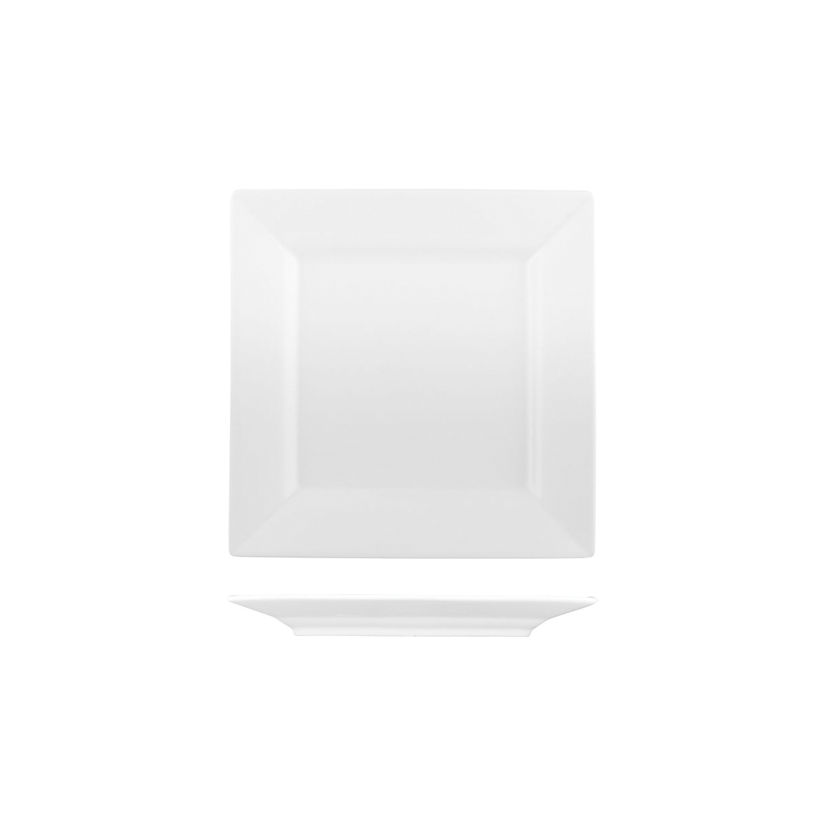 Australian Fine China Flinders Square Plate - Wide Rim - 214x214mm - White (Pack of 12)