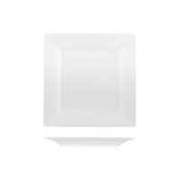 Australian Fine China Flinders Square Plate - Wide Rim - 257x257mm - White (Pack of 12)