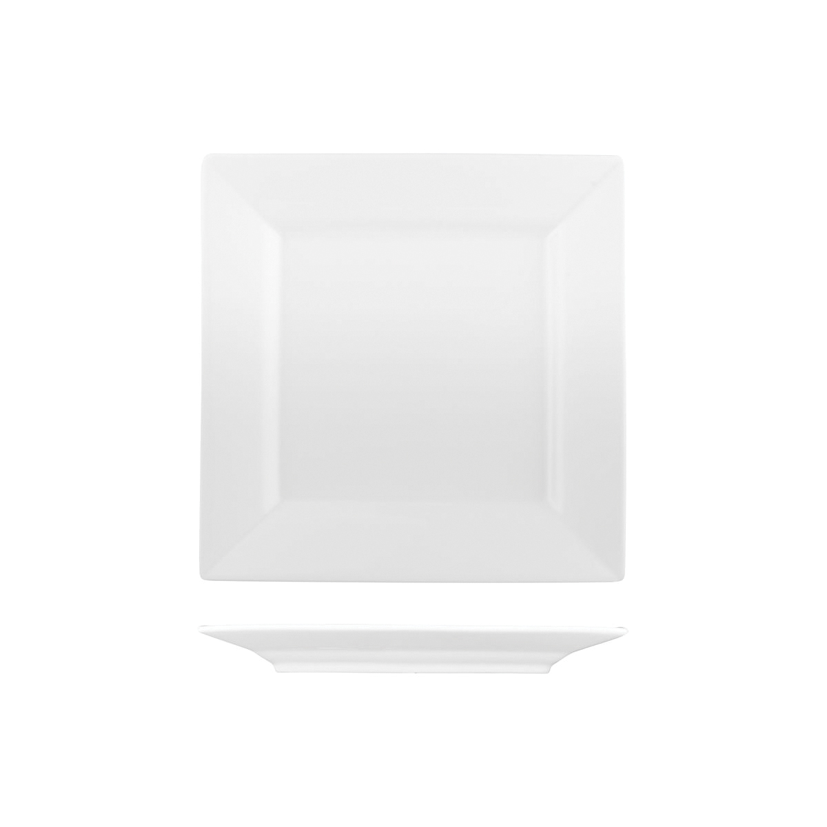 Australian Fine China Flinders Square Plate - Wide Rim - 257x257mm - White (Pack of 12)