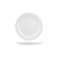 Australian Fine China Macquarie Round Plate - Wide Rim - 230mm - White (Pack of 24)