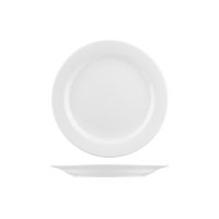 Australian Fine China Macquarie Round Plate - Wide Rim - 254mm - White (Pack of 12)