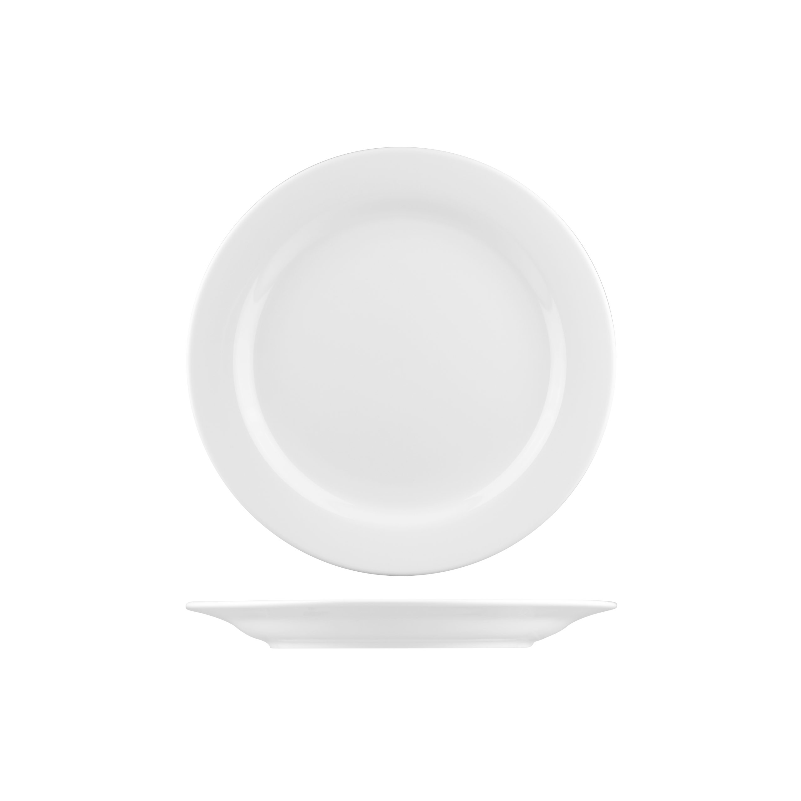 Australian Fine China Macquarie Round Plate - Wide Rim - 254mm - White (Pack of 12)