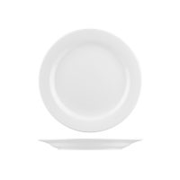 Australian Fine China Macquarie Round Plate - Wide Rim - 270mm - White (Pack of 12)