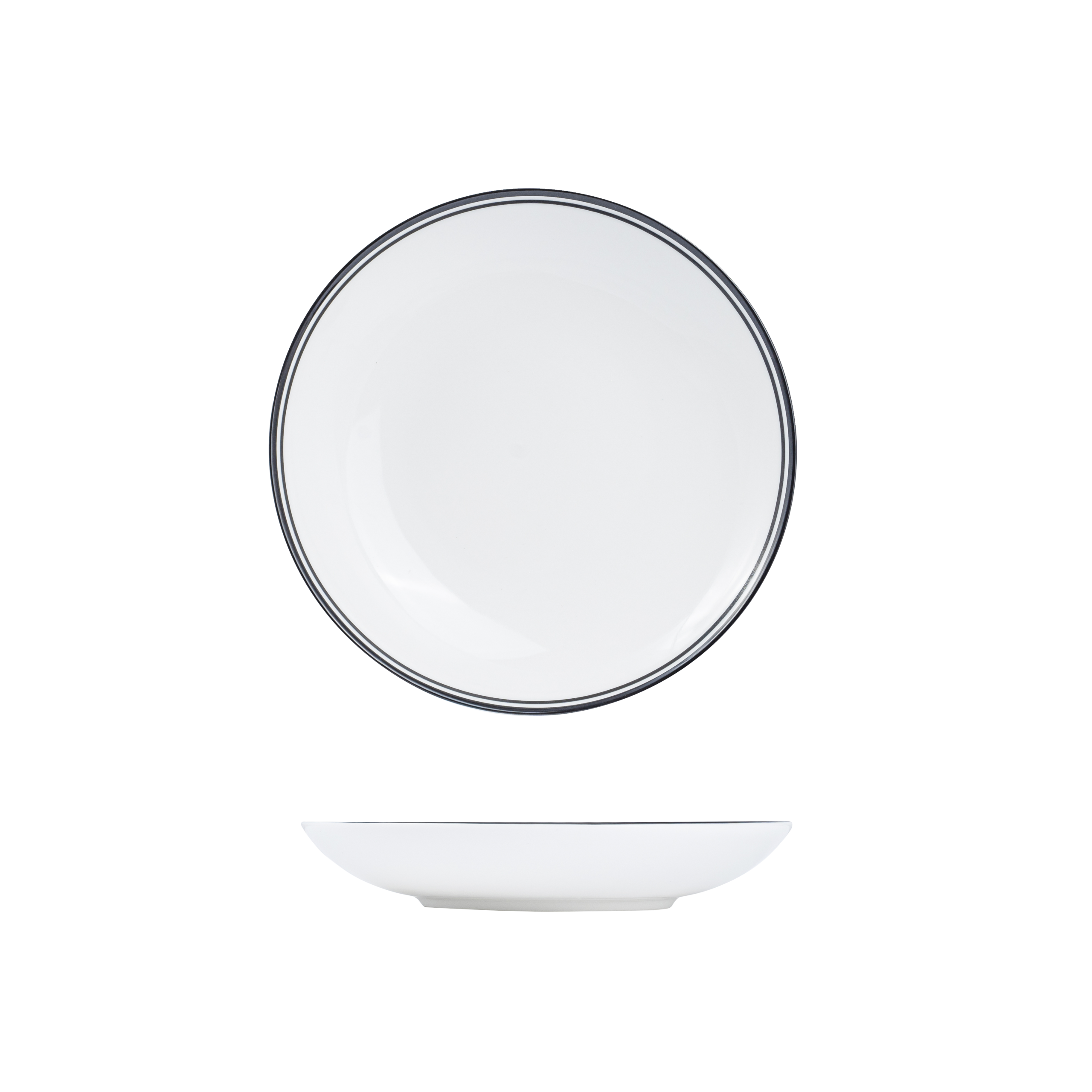 RAK Porcelain Nano Cru Black Round Coupe Bowl - Double Line - 800ml (Pack of 12)