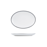 RAK Porcelain Nano Cru Black Oval Coupe Bowl - 260x190mm - Black Double Line (Pack of 12)