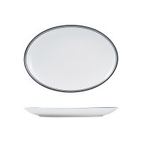 RAK Porcelain Nano Cru Black Oval Coupe Bowl - 320x230mm - Black Double Line (Pack of 6)