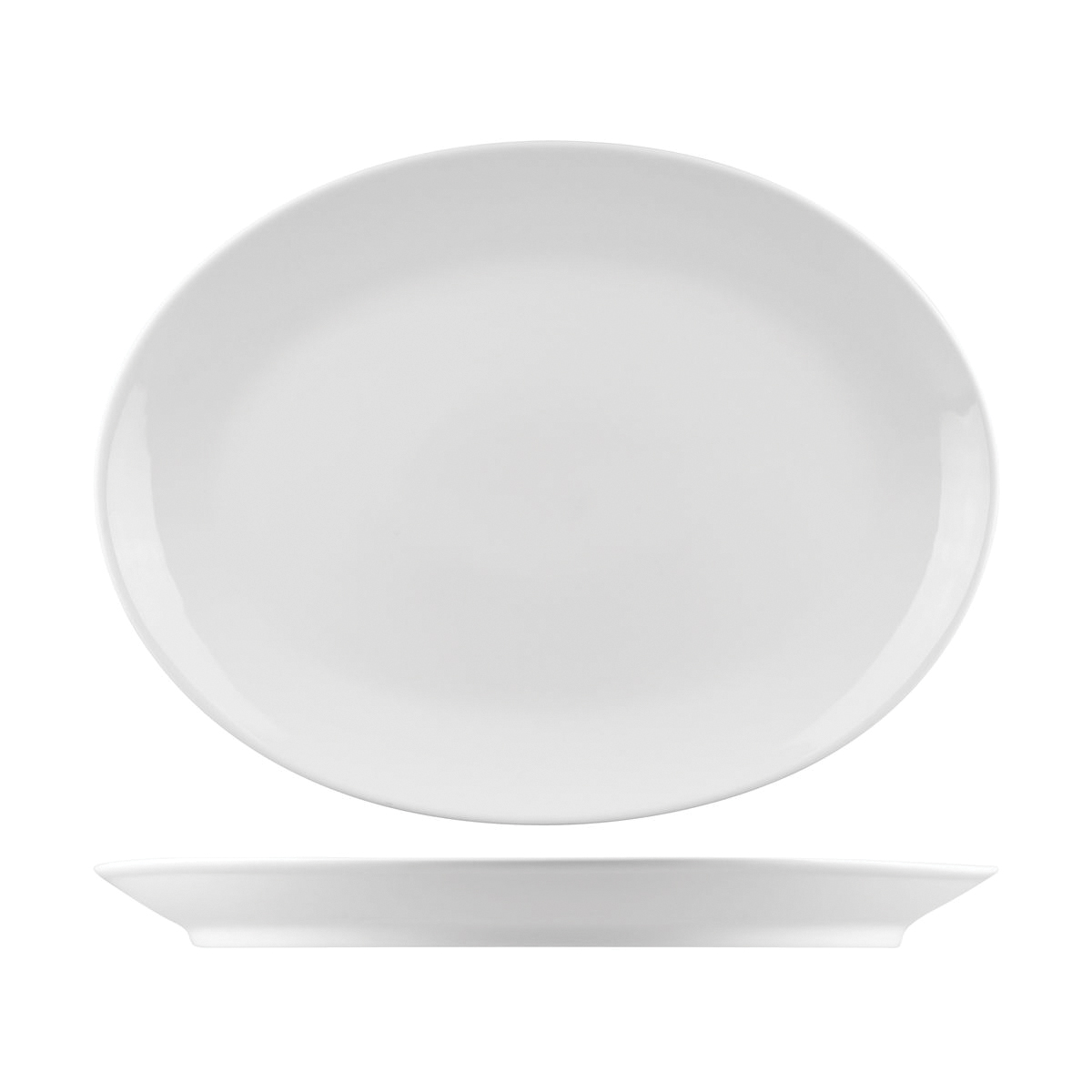 RAK Porcelain Nano Oval Coupe Plate - 360x270mm - White (Pack of 6)