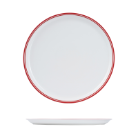 RAK Porcelain Nano Cru Red Pizza Plate - 310mm - Red Double Line (Pack of 6)