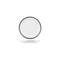 RAK Porcelain Nano Cru Black Round Coupe Plate - Double Line - 180mm (Pack of 24)