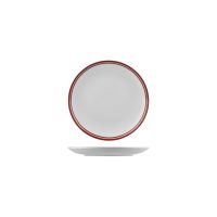 RAK Porcelain Nano Cru Red Round Coupe Plate - Double Line - 180mm (Pack of 24)