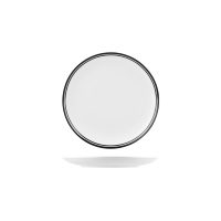 RAK Porcelain Nano Cru Black Round Coupe Plate - Double Line - 210mm (Pack of 12)