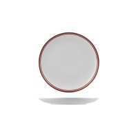 RAK Porcelain Nano Cru Red Round Coupe Plate - Double Line - 210mm (Pack of 12)