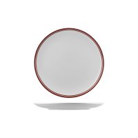 RAK Porcelain Nano Cru Red Round Coupe Plate - Double Line - 240mm (Pack of 12)