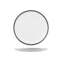RAK Porcelain Nano Cru Black Round Coupe Plate - Double Line - 270mm (Pack of 12)