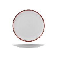 RAK Porcelain Nano Cru Red Round Coupe Plate - Double Line - 270mm (Pack of 12)