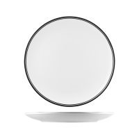 RAK Porcelain Nano Cru Black Round Coupe Plate - Double Line - 310mm (Pack of 6)