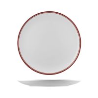 RAK Porcelain Nano Cru Red Round Coupe Plate - Double Line - 310mm (Pack of 6)