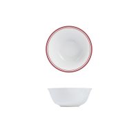 RAK Porcelain Nano Cru Red Rice Bowl - 580ml - Red Double Line (Pack of 12)