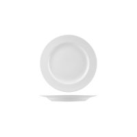 Australian Fine China Prelude Round Plate - Wide Rim - 205mm - White (Pack of 12)