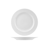 Australian Fine China Prelude Round Plate - Wide Rim - 260mm - White (Pack of 12)