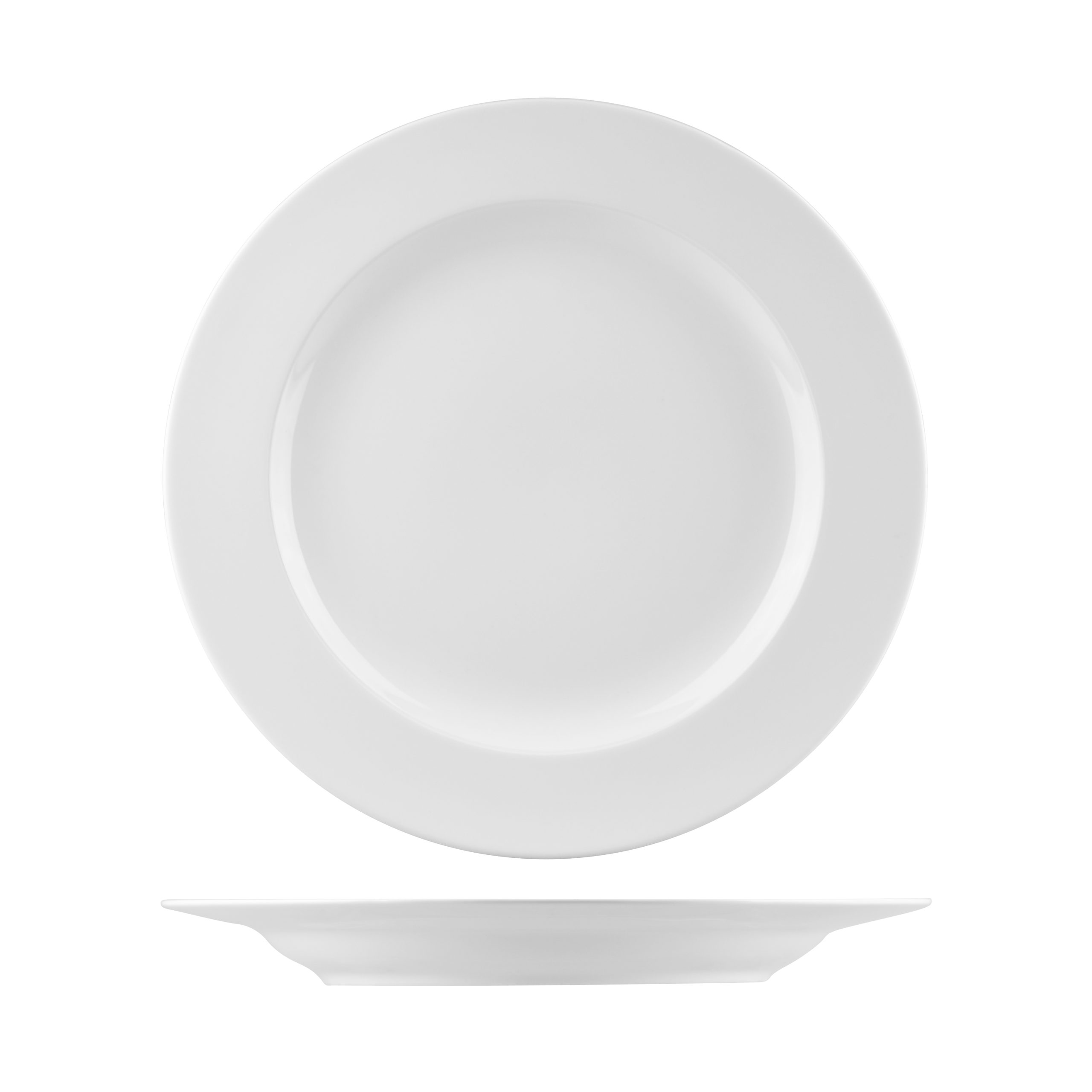 Australian Fine China Prelude Round Plate - Wide Rim - 310mm - White (Pack of 6)