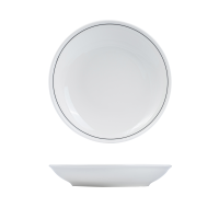RAK Porcelain Princeton Round Coupe Bowl - 1280ml - White with Black Line (Pack of 12)