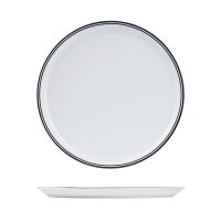 RAK Porcelain Nano Cru Black Pizza Plate - 310mm - Black Double Line (Pack of 6)