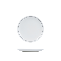 RAK Porcelain Princeton Round Coupe Plate - 210mm - White with Black Line (Pack of 12)