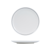 RAK Porcelain Princeton Round Coupe Plate - 270mm - White with Black Line (Pack of 12)