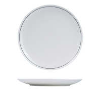 RAK Porcelain Princeton Round Coupe Plate - 310mm - White with Black Line (Pack of 6)