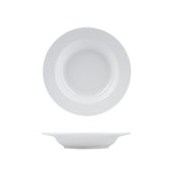 Australian Fine China Renaissance Round Soup Plate - Wide Rim - 300ml - White (Pack of 24)