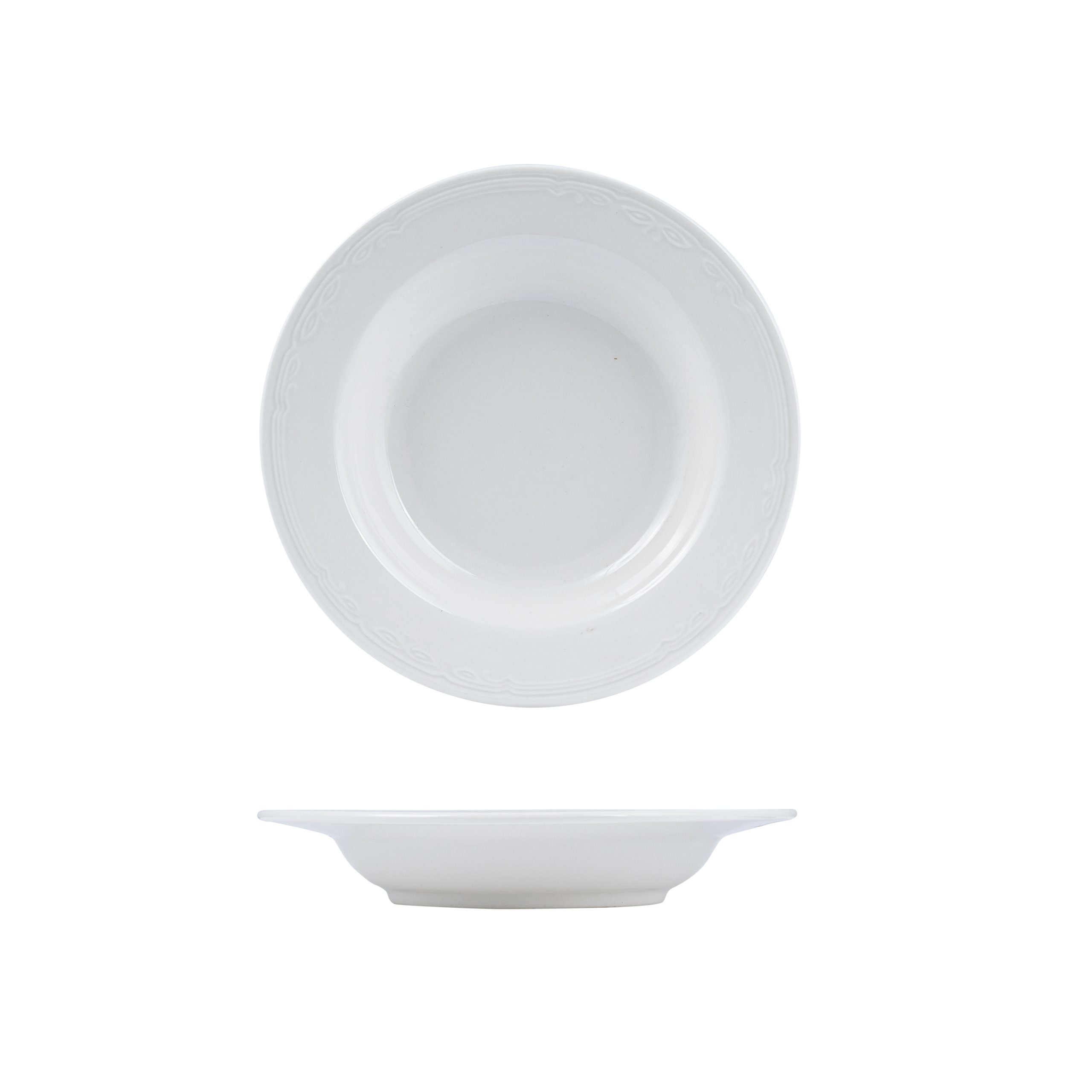 Australian Fine China Renaissance Round Soup Plate - Wide Rim - 300ml - White (Pack of 24)