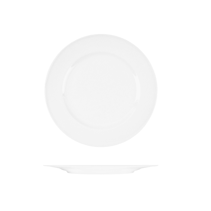 Le Ballet Bravura Round Plate - Wide Rim - 260mm - White (Pack of 12)
