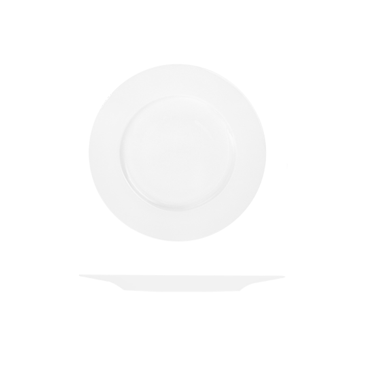 Le Ballet Fedra Round Plate - Flat Wide Rim - 160mm - White (Pack of 24)