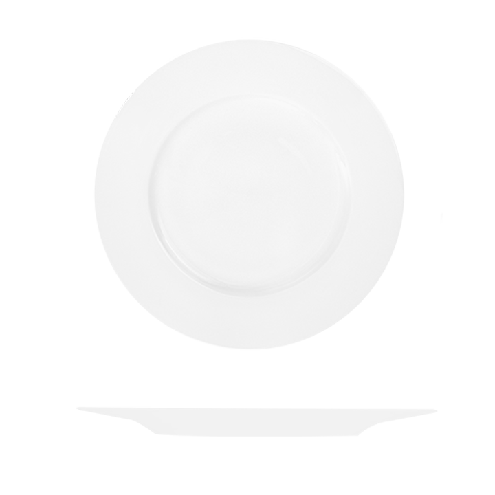 Le Ballet Fedra Round Plate - Flat Wide Rim - 270mm - White (Pack of 12)
